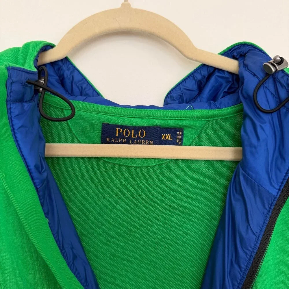 Polo Ralph Lauren Pony Full Zip Hooded Jacket Streetwear Preppy Green - XXL
